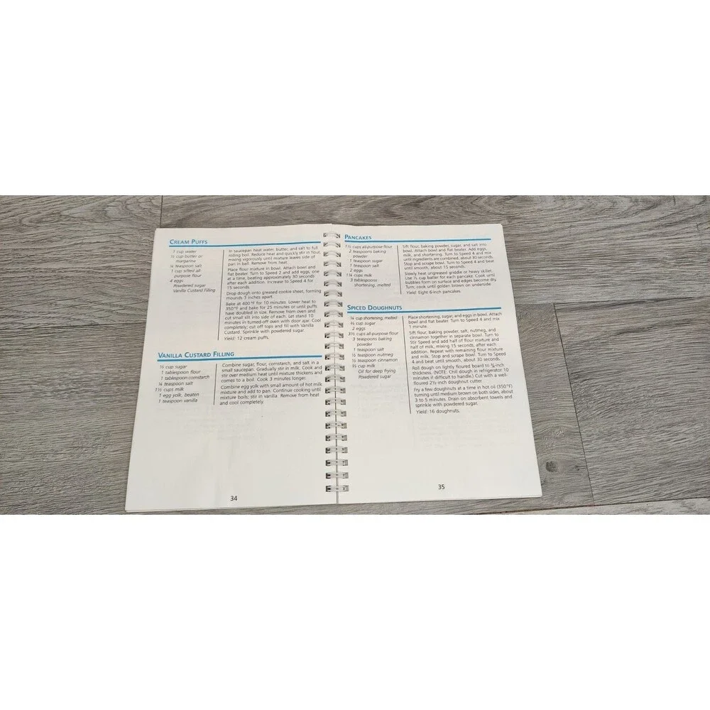 KitchenAid Mixers & Attachments Recipes & Instructions 1992 Spiral-Bound